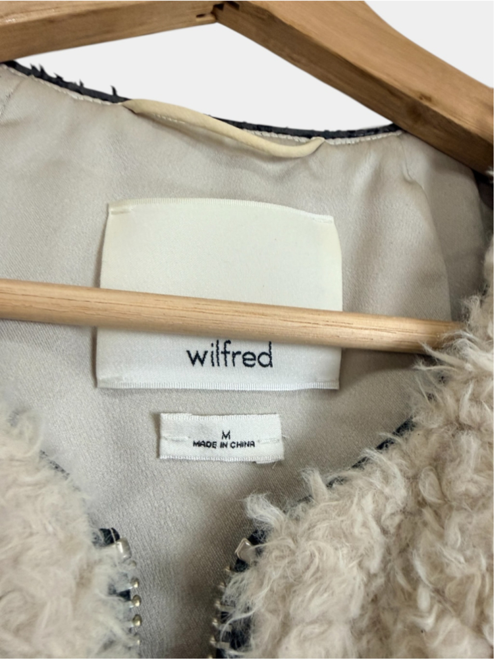 Aritzia WILFRED Chatou Sherpa Cream Vest, Casual Streetwear, Sz M - Picture 14 of 16